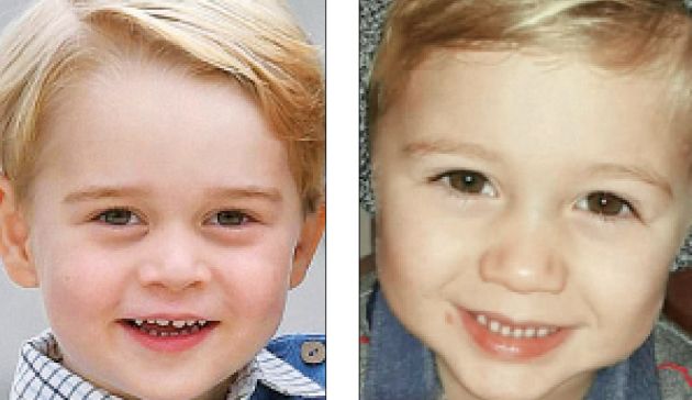 Αριστερά :Ο πρίγκιπας Τζορτζ και δεξιά ο σωσίας του Νόλαν Ρομέρο