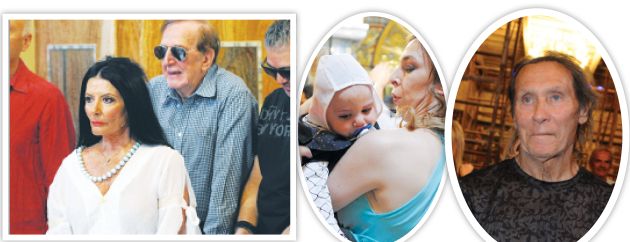 Από αριστερά: Ζωζώ Σαπουντζάκη και Γιώργος Κωνσταντίνου. Η Αλίκη Κατσαβού με τον μικρό Φοίβο. Ο Φαίδων Γεωργίτσης