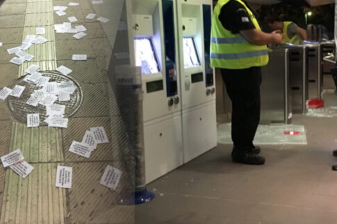 Κουκουλοφόροι έκαναν γυαλιά καρφιά σταθμό του ΗΣΑΠ