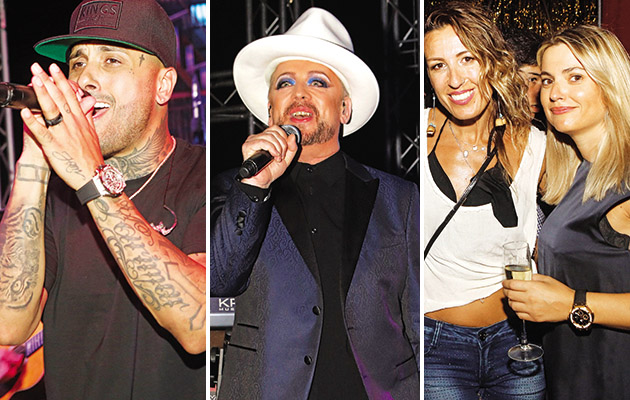 Από αριστερά: Nicky Jam, Boy George, Πηγή Δεβετζή και Αιμιλία Παπαθανασοπούλου