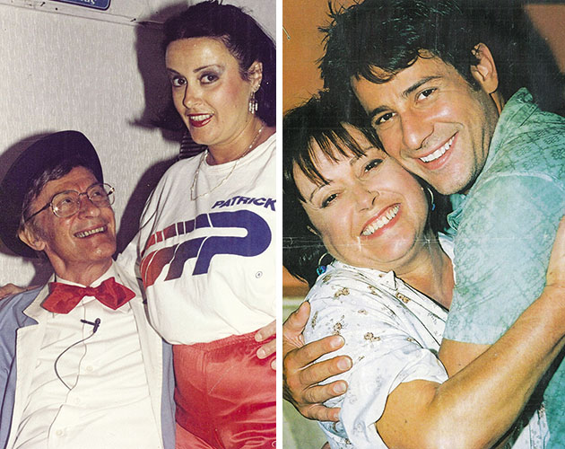 Αριστερά: ΧΑΜΟΓΕΛΑ • Με τον Ντίνο Ηλιόπουλο. Δεξιά: ΑΓΚΑΛΙΑ • Με τον Αλέξη Γεωργούλη