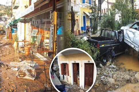 Βούλιαξε στη λάσπη η Σύμη από το πέρασμα της «Ευρυδίκης»! Σε κατάσταση έκτακτης ανάγκης το νησί