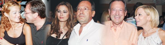 Από αριστερά: Νατάσα Θεοδωρίδου - Ανδρέας Φουστάνος.Την περίοδο που ήταν ζευγάρι με τη Βίκυ Μανώλη. Δεξιά: Εχοντας στο πλευρό του τη Δώρα Μπέσιου