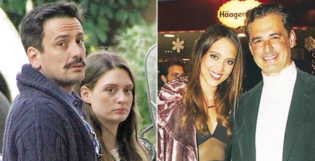 Αριστερά: Ο Τόνι Σφήνος με την Ιωάννα Γραμματικού. Δεξιά: Η Φοίβη Γραμματικού με τον Αρη Σπηλιωτόπουλο