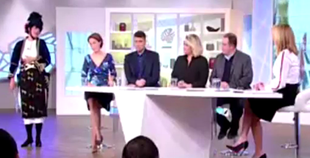 Στιγμιότυπο από το σκετς στην εκπομπή «Tatiana live»