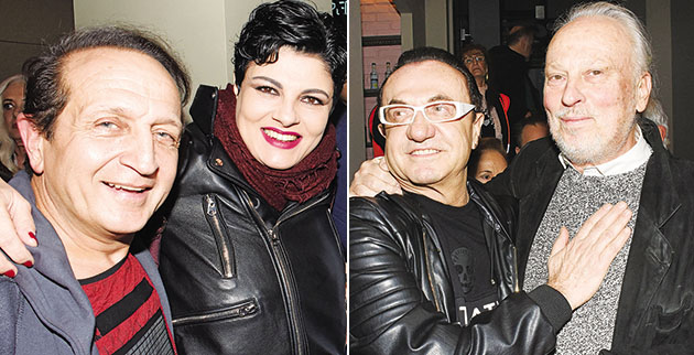 Αριστερά: Ο Σπύρος Μπιμπίλας και η Τάνια Τρύπη. Δεξιά: Ο Λευτέρης Πανταζής και ο Ρόμπερτ Ουίλιαμς