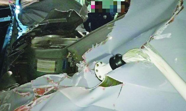 Οι βλάβες που προκλήθηκαν στο ελληνικό πλοίο φωτο: militaire.gr