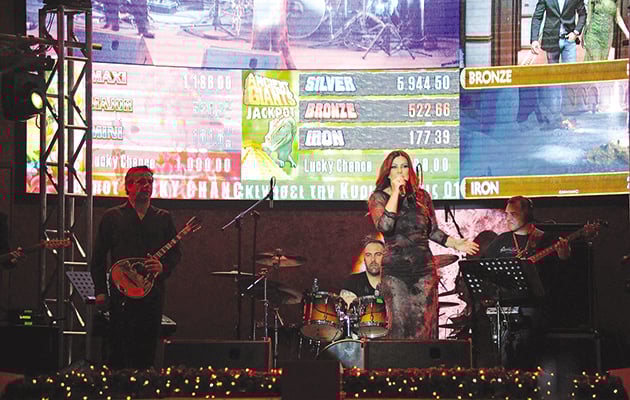 Η Αντζελα Δημητρίου σε εμφάνισή της σε καζίνο των Σκοπίων