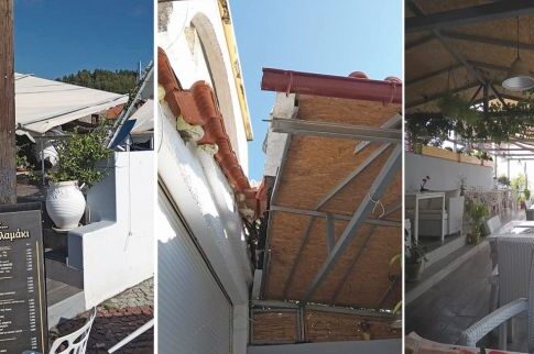 «Τρελό» τρακτέρ ρήμαξε σουβλατζίδικο στην Εύβοια