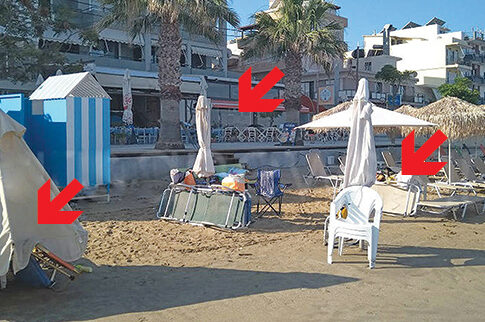 Χανιά: «Καβατζώνουν» θέση στην πλαζ κλειδώνοντας τις ξαπλώστρες