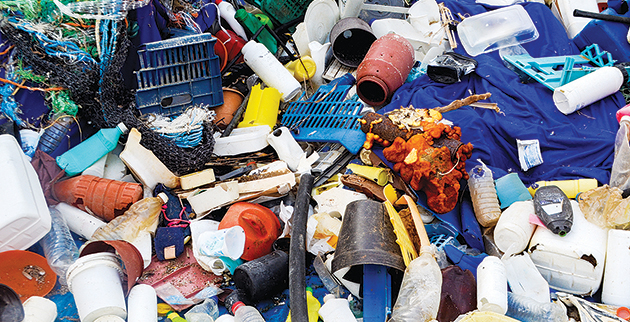 Πλαστικά που μάζεψαν από παραλία της νότιας Εύβοιας