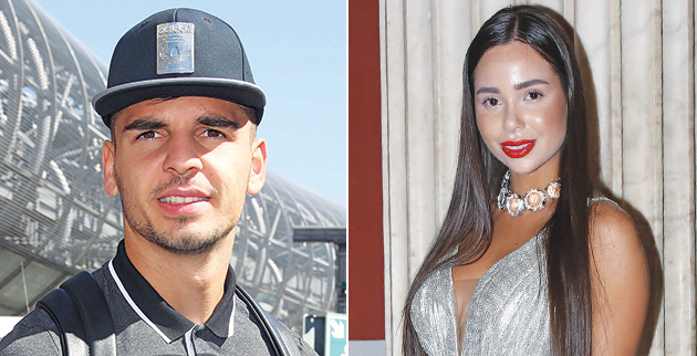 Ο τερματοφύλακας Μάριος Σιαμπάνης. Δεξιά: SEXY • Η Ηρώ Δημητροπούλου φορώντας δημιουργία με βαθύ σκίσιμο