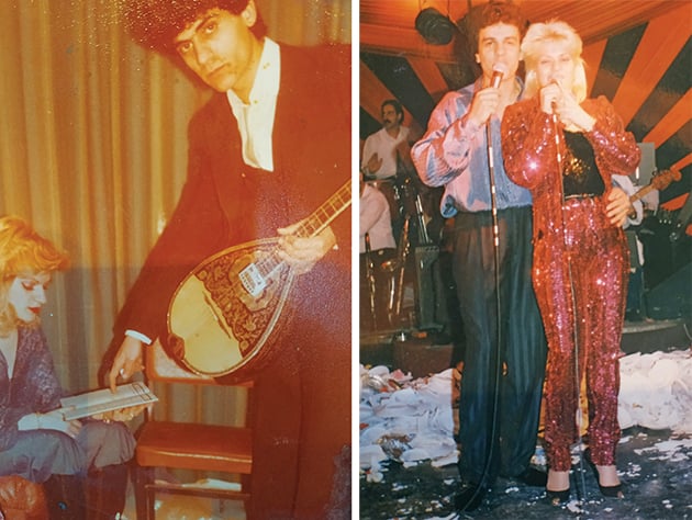 Αριστερά: Πρόβα με τον πρώην σύζυγο της Γιώργο Παρασκευά. Δεξιά: Στην πίστα σε ηλικία 22 χρόνων