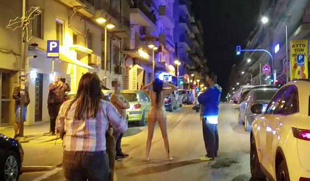 «Πικάντικο» σαββατόβραδο στη Θεσσαλονίκη: Τα πέταξε... όλα στη μέση του δρόμου