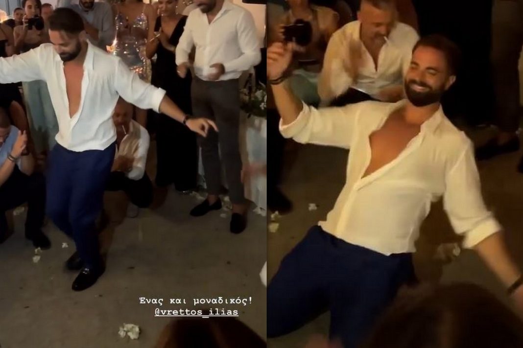 Το ζεϊμπέκικο του Ηλία Βρεττού στη δεξίωση του γάμου του