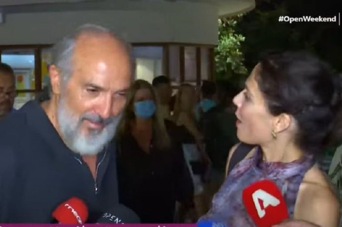 Η αμηχανία της Λαμπροπούλου με την αντίδραση του συζύγου της, Γιάννη Νταλιάνη on camera