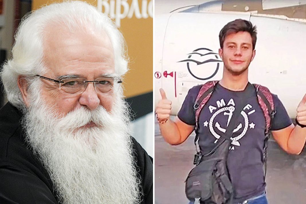 Ο μητροπολίτης Δημητριάδος Ιγνάτιος στο πλευρό του μοναδικού επιζώντα από το πρώτο βαγόνι