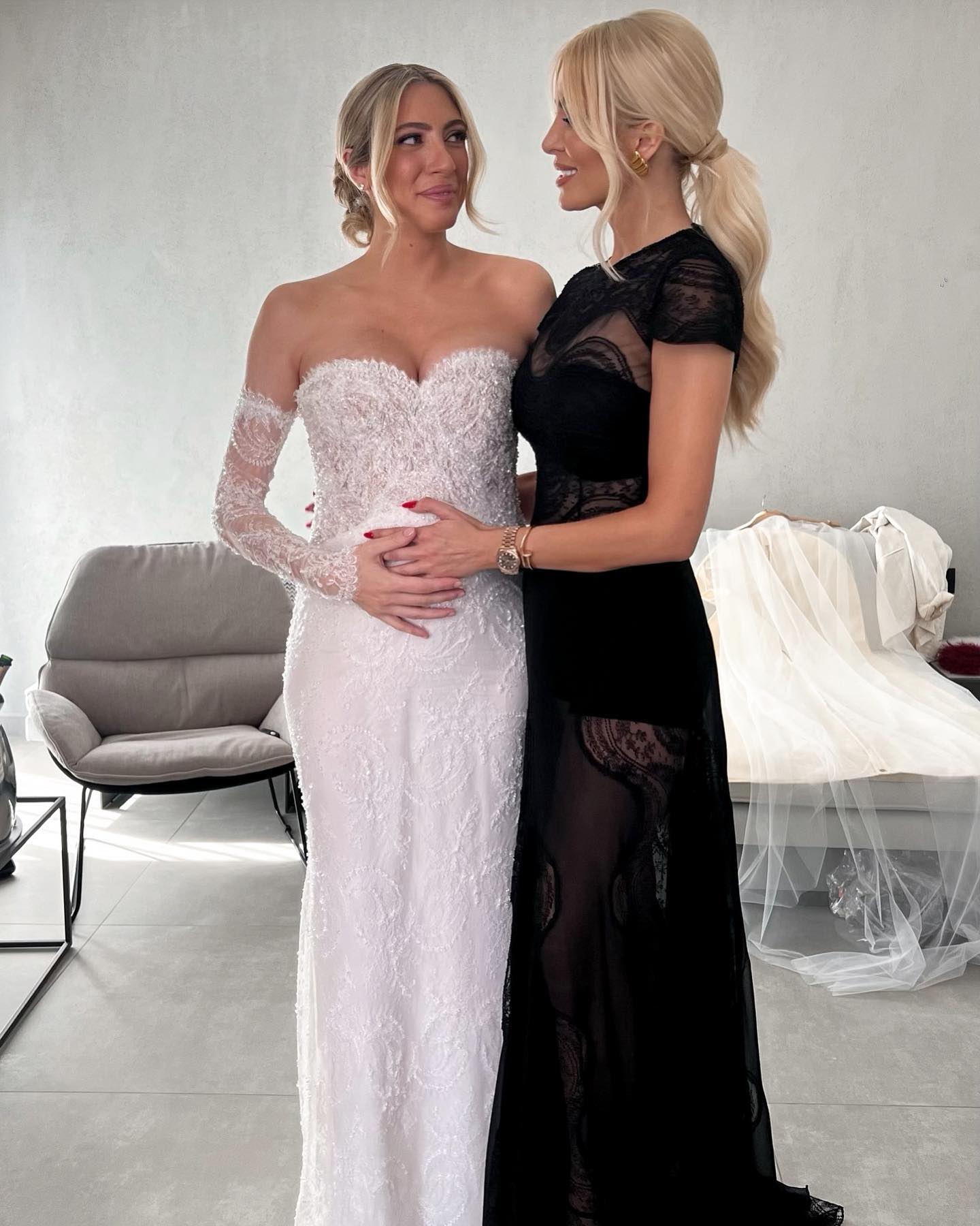 Photo shared by Katerina Kainourgiou Official on May 27 2023 tagging @kmarilou . May be an image of 2 people gown and wedding. 1