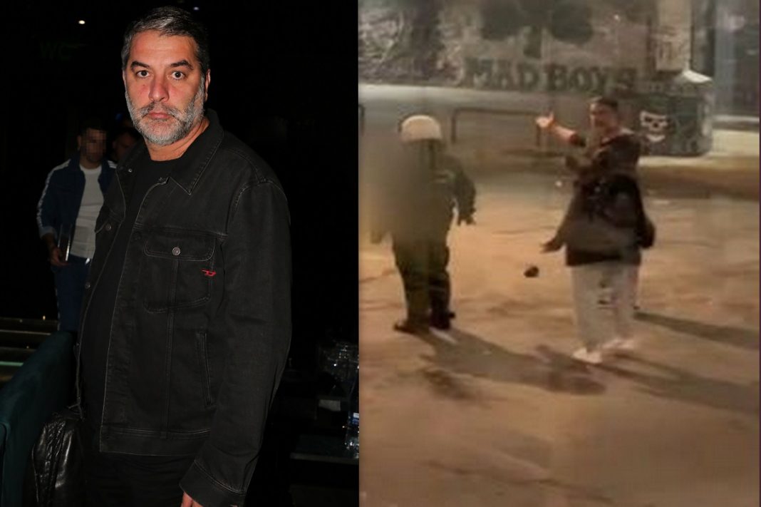 Ο Βασίλης Μπισμπίκης στα επεισόδια ανάμεσα σε αστυνομικούς και οπαδούς στη Λεωφόρο Αλεξάνδρας