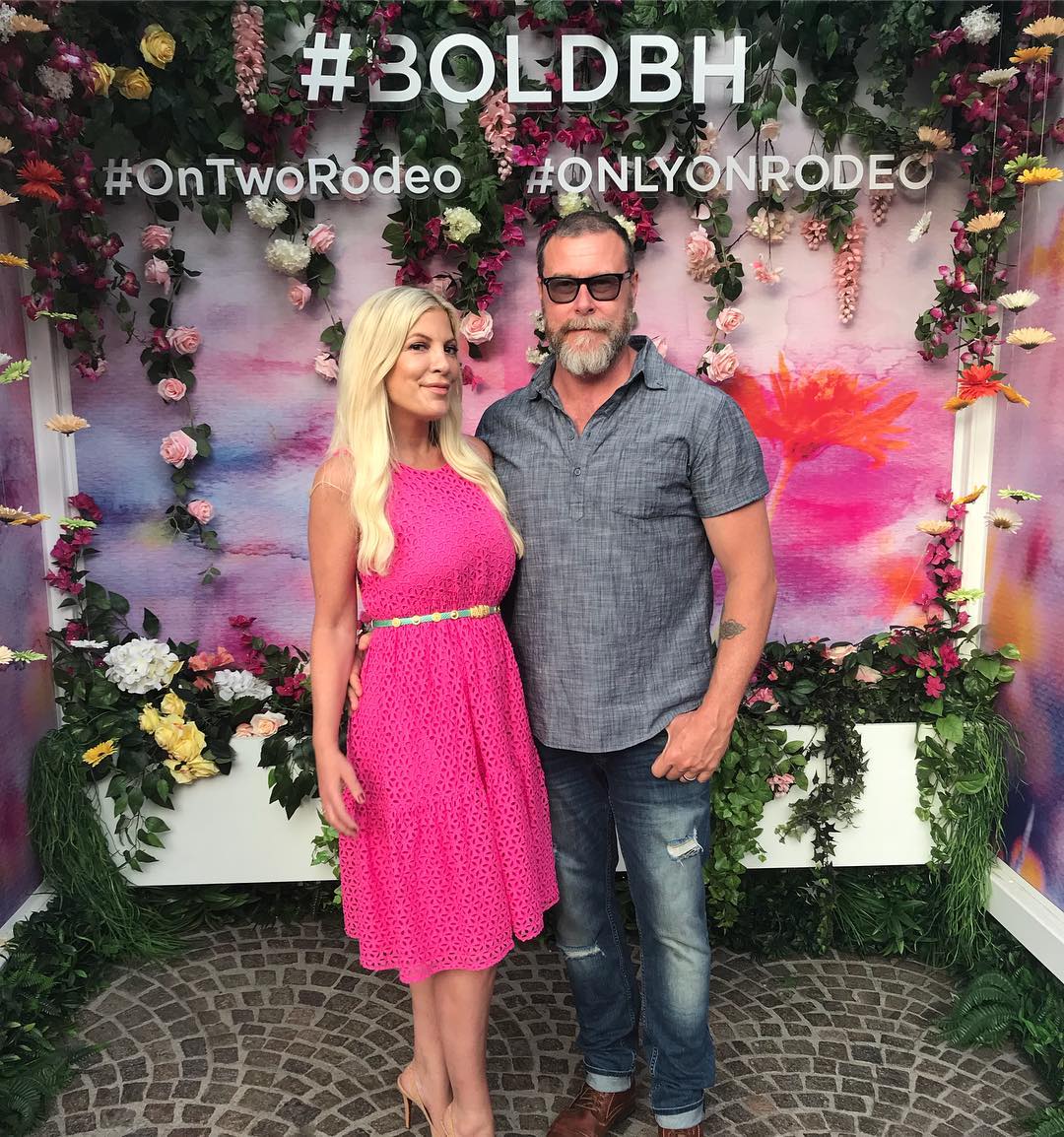 Photo shared by Dean McDermott on August 16 2018 tagging @torispelling @imdeanmcdermott @iamdawnmccoy @louisvuitton and @lafoodwine