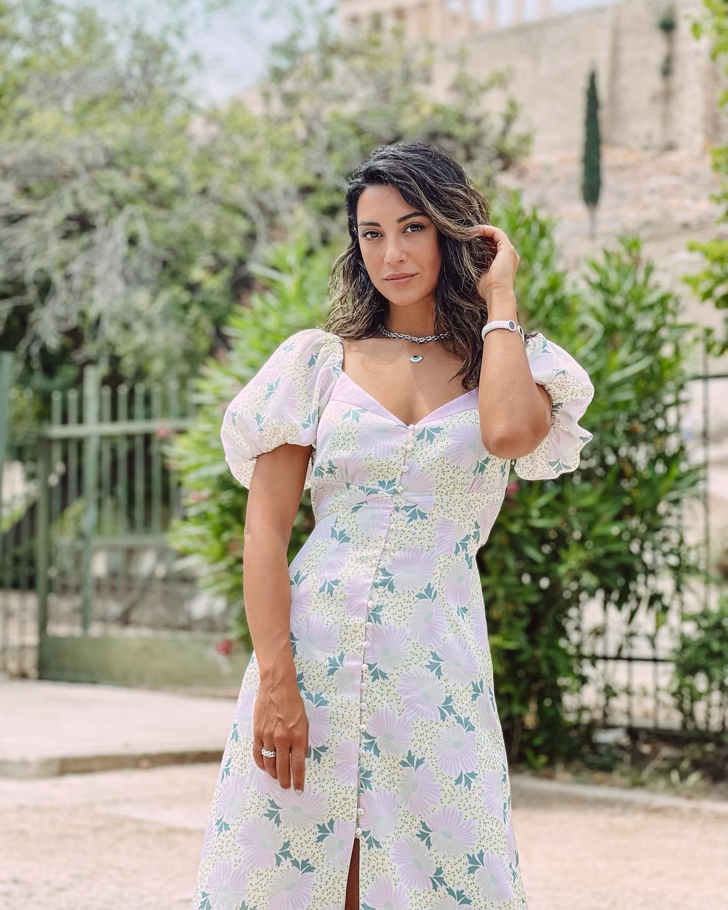 Photo shared by Evgenia Samara on June 13 2023 tagging @tedbaker and @thisisplay.gr . May be an image of 1 person sundress and dress
