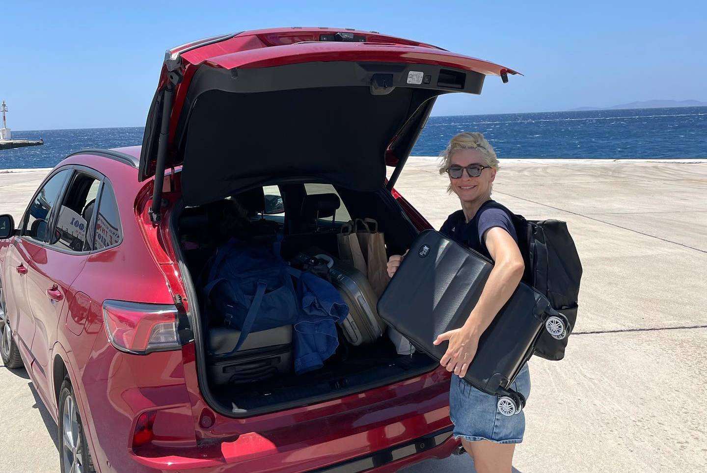 Photo shared by Youlika Skafida on June 27 2023 tagging @fordgreece. May be an image of 1 person car luggage minivan and ocean 1