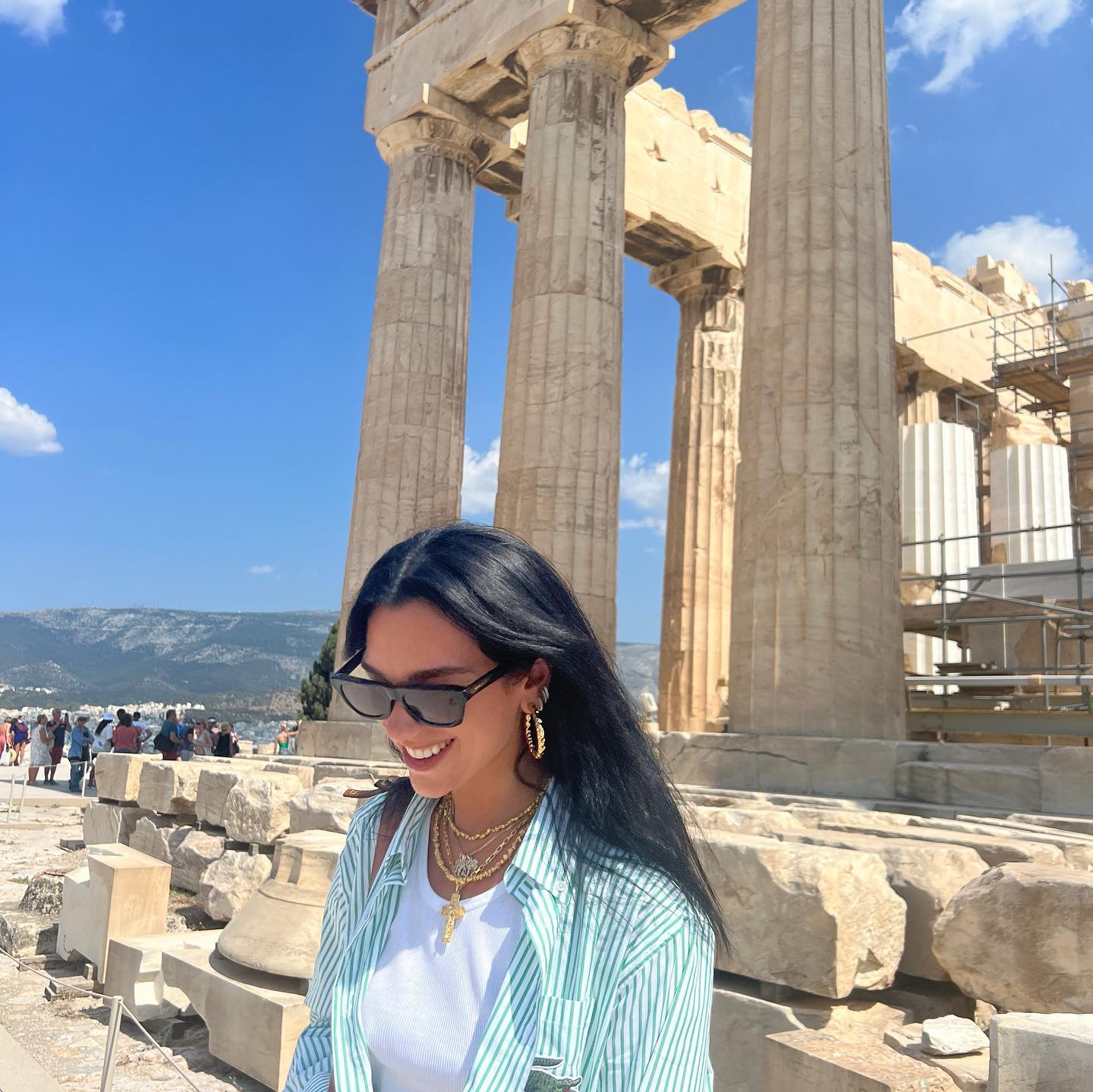 Photo by DUA LIPA on July 08 2023. May be an image of 3 people the Parthenon and the Pantheon