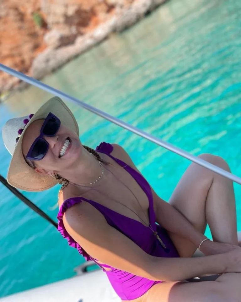 Photo shared by Marilena Radou on July 09 2023 tagging @eleni daskalaki . May be an image of 1 person hat boat and Lake Powell