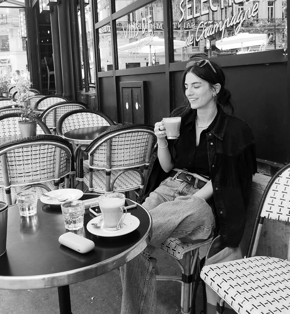 Photo by Anastasia Padousi Official on August 21 2023. May be a black and white image of 1 person coffee cup coffee tea and cappuccino jpg