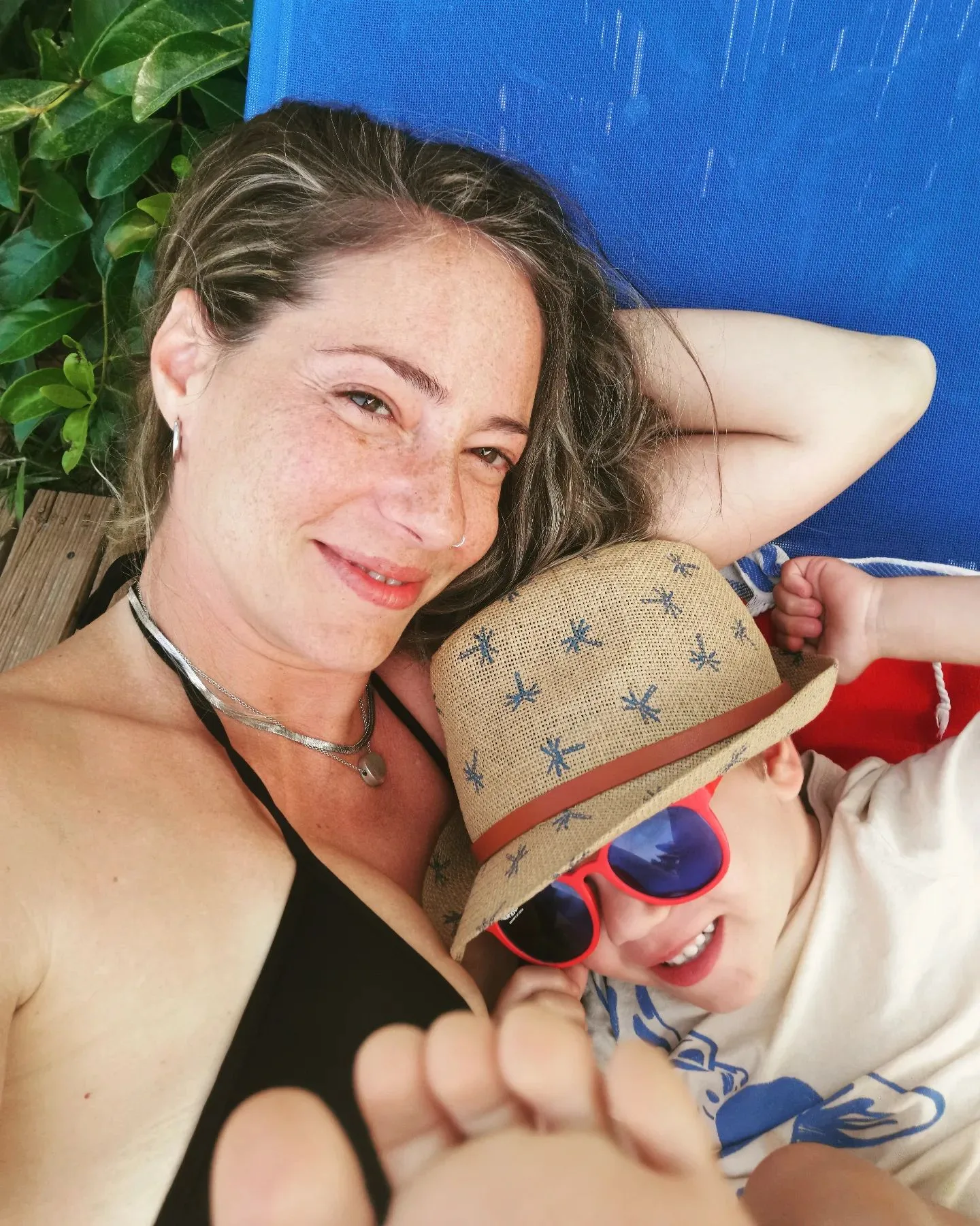 Photo shared by Alexandra Ousta on August 11 2023 tagging @ysarakatsanis. May be an image of 1 person baby hat and pool. 1 jpg