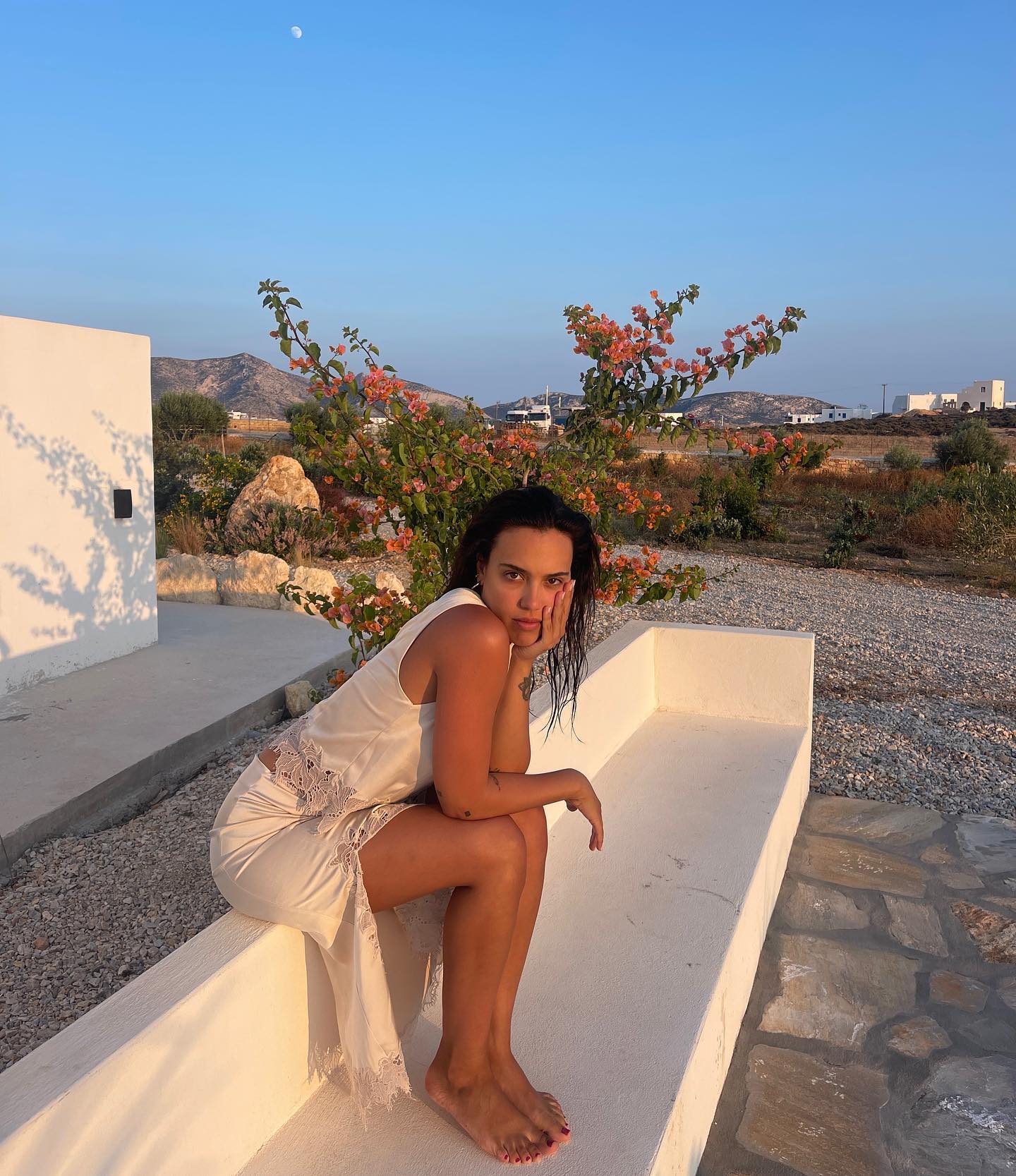 Photo shared by Sandy Chatziioannou on July 15 2023 tagging @hm. May be an image of 1 person and Santorini