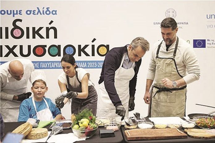 Ο Κυριάκος Μητσοτάκης έφτιαξε σουβλάκια με τη βοήθεια του Πάνου Ιωαννίδη