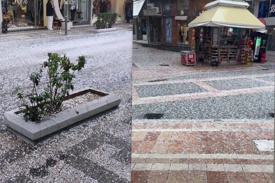 Σφοδρή χαλαζόπτωση στο Αγρίνιο