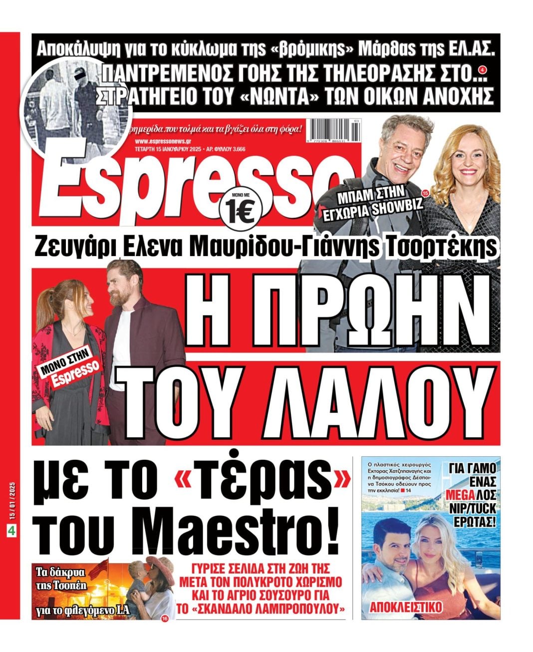 Τετάρτη 15/01/2025