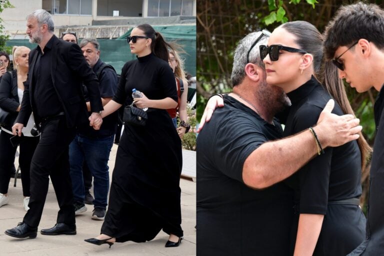 Κηδεία Μαστροκώστα: Ο Τραϊανός Δέλλας κρατώντας το χέρι της κόρη του έφτασε στην εκκλησία