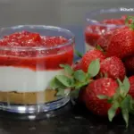 Cheescake με μαρμελάδα φράουλας χωρίς ζάχαρη
