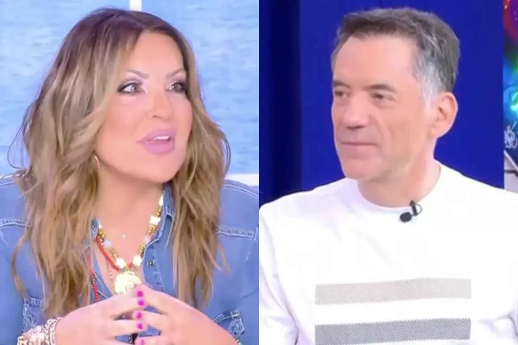 Η Ναταλία Γερμανού με τον Θάνο Καλλίρη στην εκπομπή Καλύτερα δε γίνεται