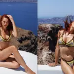 Η Έβελυν Καζαντζόγλου αναστάτωσε τη Σαντορίνη με τις πόζες της με μπικίνι