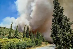 Εύβοια: Μεγάλη φωτιά στην Επισκοπή απειλεί σπίτια, εκκενώνεται χωριό