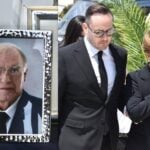 Κηδεία Βασίλη Λεβέντη: Τραγικές φιγούρες η σύζυγος και ο γιος του