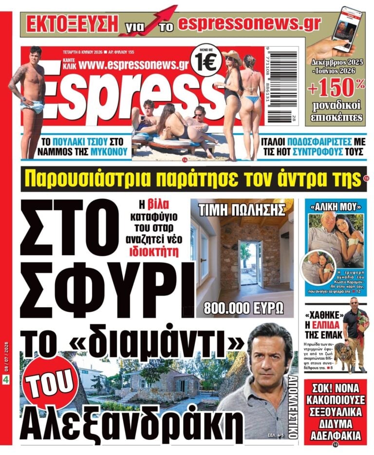 Τετάρτη 8/07/2026