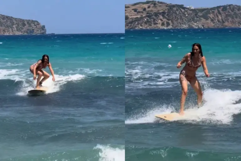 Ευρυδίκη Βαλαβάνη: «Δαμάζει» τα κύματα στις διακοπές της – Το βίντεο και τα εντυπωσιακά skills