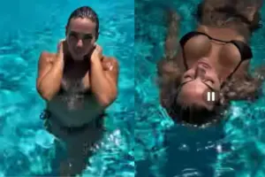 Ιωάννα Μαλέσκου: Αναστατώνει με τις σέξι βουτιές της στην πισίνα