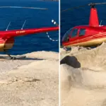 Εικόνες ντροπής στη Μήλο: «Πάρκαραν» ελικόπτερο πάνω στα βράχια στο Σαρακήνικο
