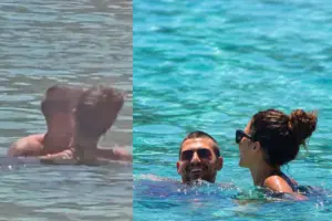 Ερωτικά βλέμματα και παιχνίδια μέσα στη θάλασσα - Τους κοιτούσαν όλοι στη Μύκονο