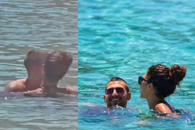 Ερωτικά βλέμματα και παιχνίδια μέσα στη θάλασσα - Τους κοιτούσαν όλοι στη Μύκονο