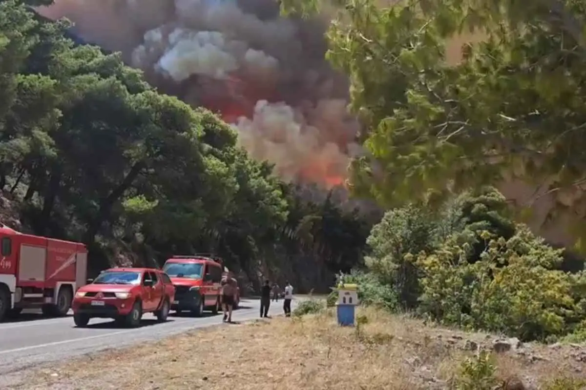 Οι ισχυροί άνεμοι προκαλούν συνεχείς αναζωπυρώσεις στην περιοχή.
