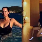 Ζενεβιέβ Μαζαρί: Αγκαλιές στην πισίνα με την κόρη της και φιλιά με τον σύζυγό της