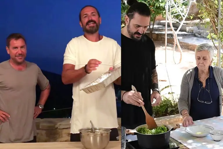 Flashback: Όταν ο Γιώργος Μαζωνάκης και η μητέρα του μαγείρευαν on camera με τον γαμπρό τους, Δημήτρη Μακρυνιώτη